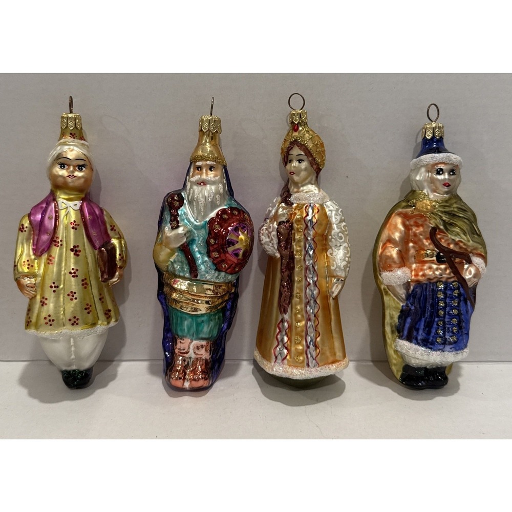 Lot of 4‎ Christopher Radko Ornaments 1996 Russian Rhapsody Traditional Clothes